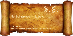 Waldhauser Elek névjegykártya