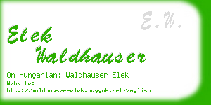 elek waldhauser business card